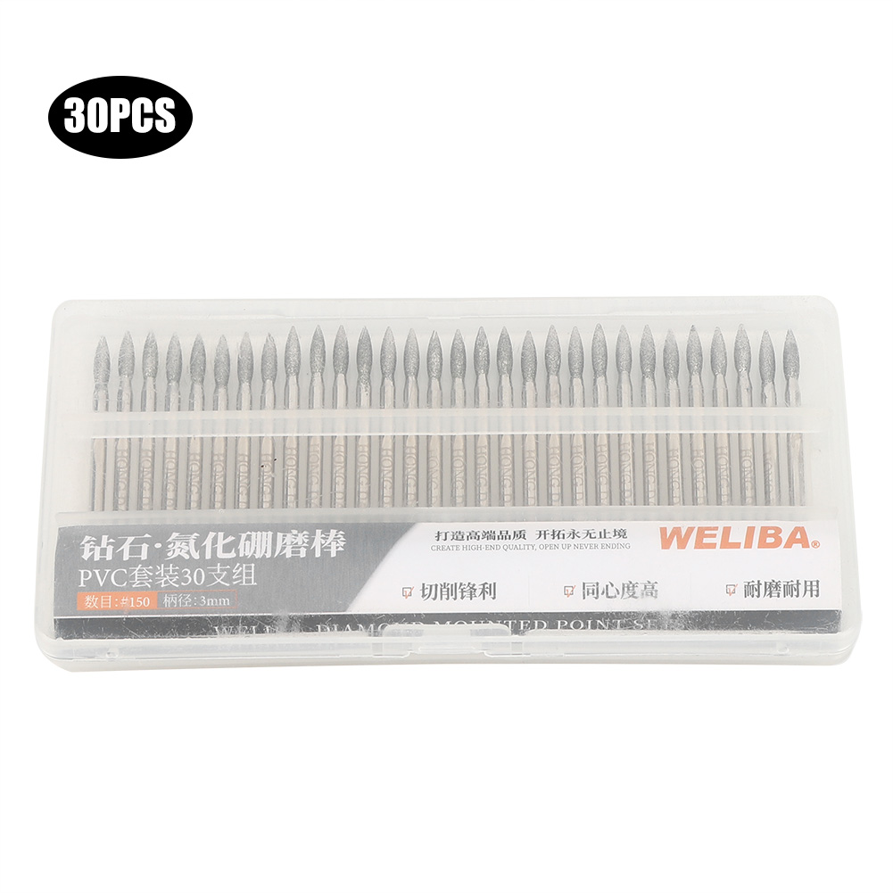 Cnc Bits - 30 Stück 150er Körnung Diamant-Schleifbits CNC-Fräsergriff