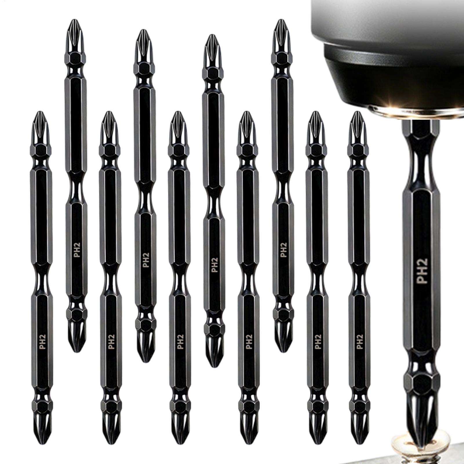 End Mill - Schraubendreher-Bit-Set, doppelseitig gefräster magnetischer Schraubendreherkopf, multifunktionales