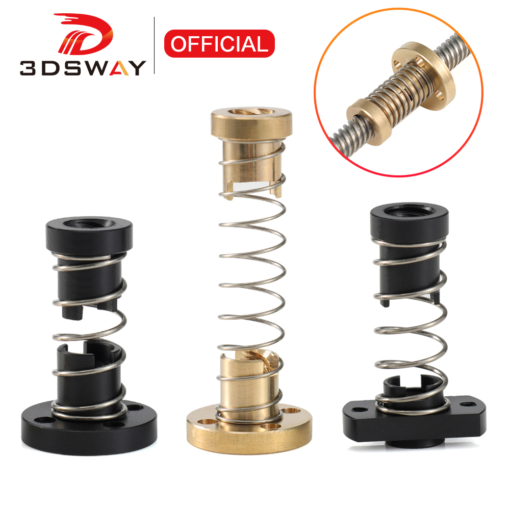 Lead Screw 8Mm - 3DSWAY T8 Anti-Spiel-Leitspindel Messing/POM Federmutter Eliminierung