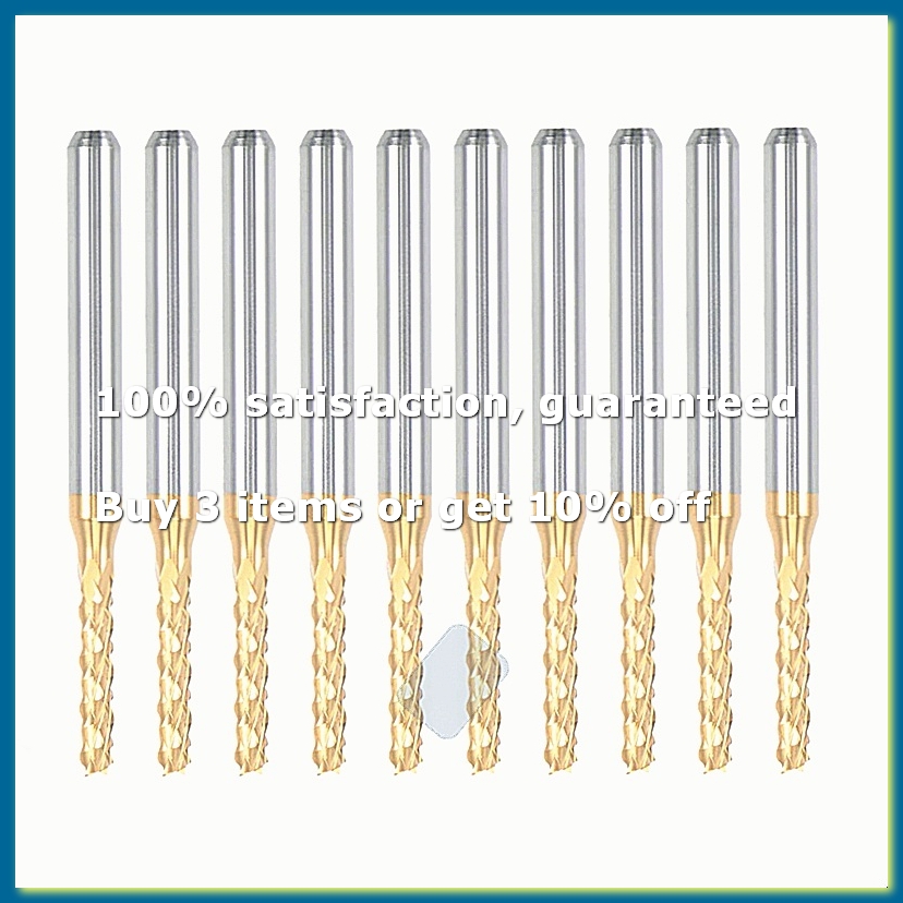 End Mill - 10 Stück Titanbeschichtete Hartmetall-Schaftfräser, Gravurfräser, CNC-Fräser