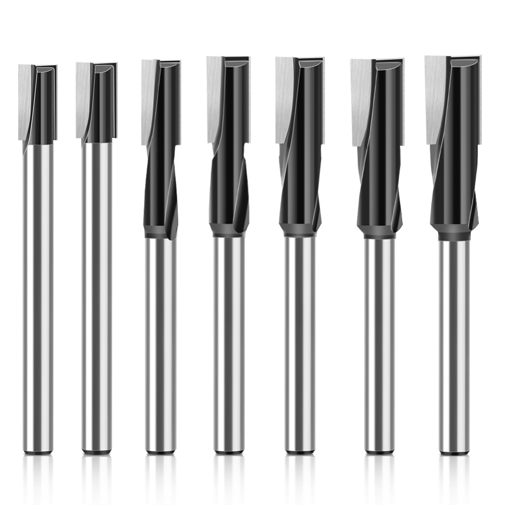 Cnc Bits - 12mm Schaft Gerader Fräser Doppelschneidiger Hartmetall-Fräser