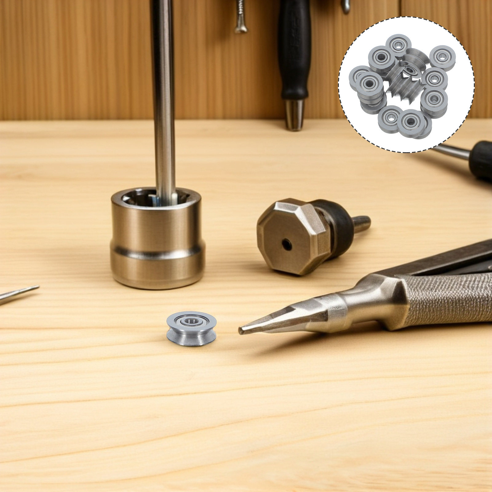 Linear Rail - 20 Stück V-Nut-Rollenlager aus Kohlenstoffstahl, kleine