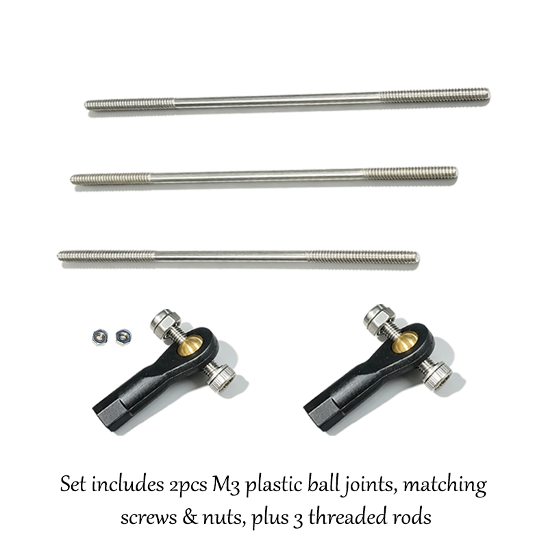 Ball Screw - Set bestehend aus 2 M3 Kunststoff-Kugelköpfen