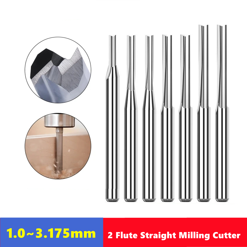 End Mill Set - 10 stücke Hartmetall-schaftfräser 3,175mm (1/8) Schaft