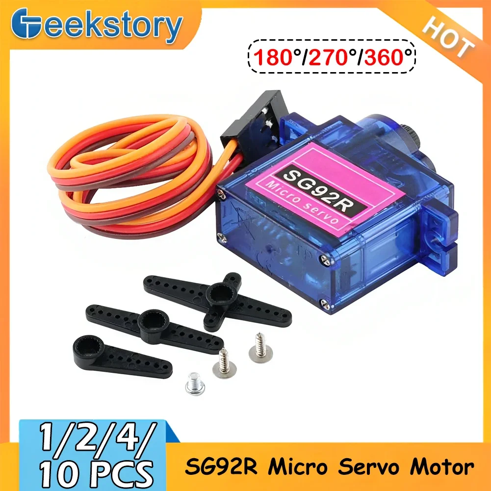 Servo 9G - 1/2/4/10 Stück SG92R 9g Mikro-Analog-Servomotor 180/270/360