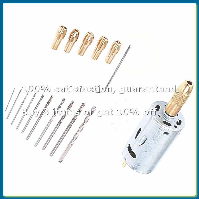 Drill Bit Set - Mini-Elektro-Handbohrmaschinen-Set, DC 12V Motor, 0,5-3mm HSS