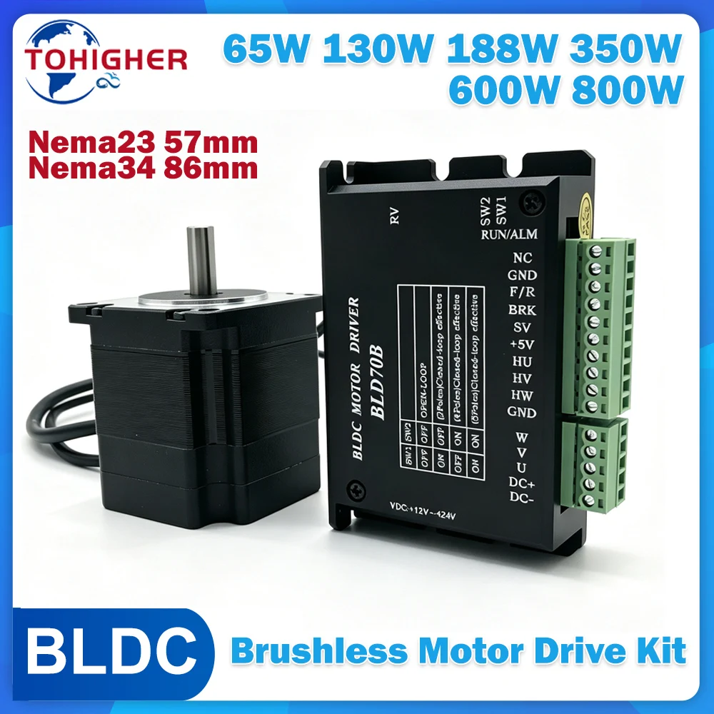 Nema23 Stepper - DC24V/48V AC220V Nema23 Nema34 Bürstenloser Motor-Treiber-Kit