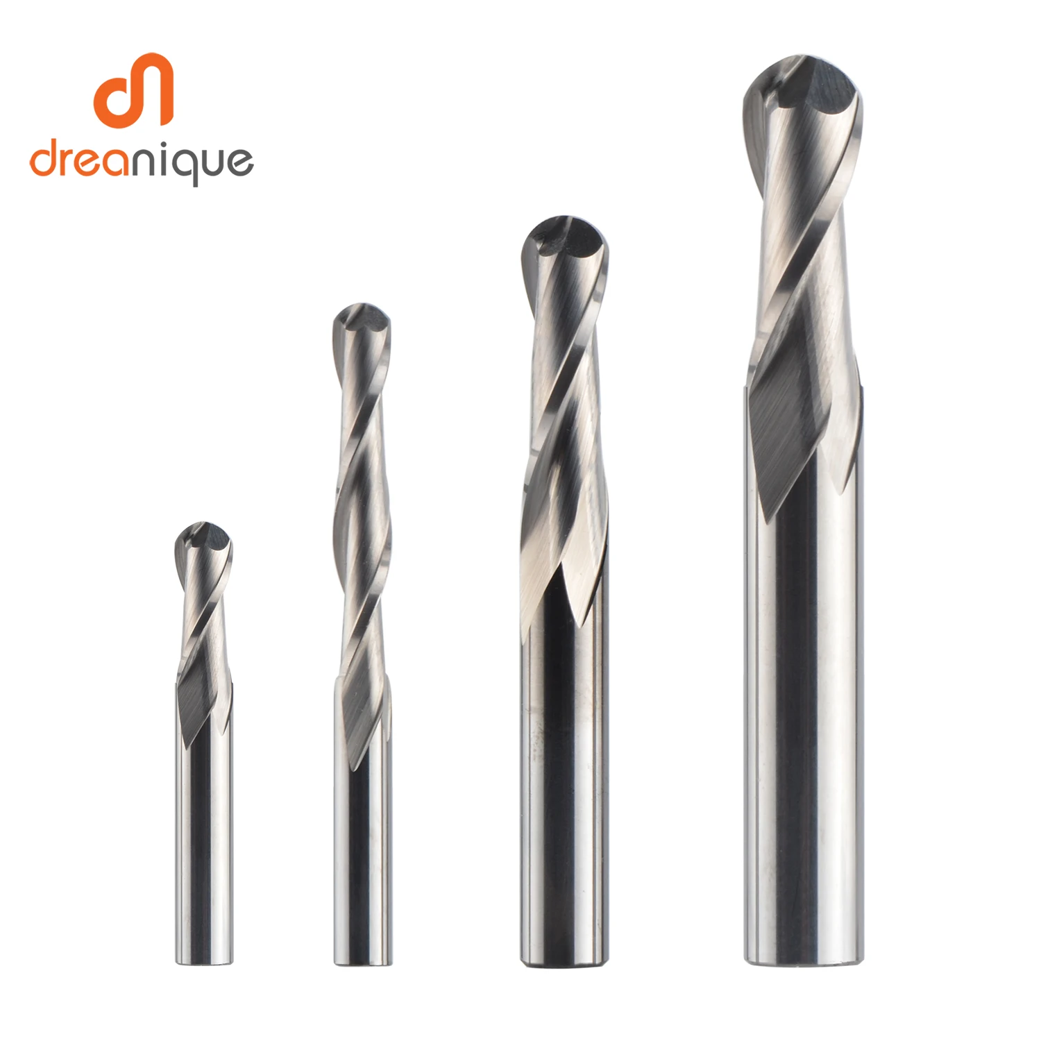 End Mill Set - Dreanique 1 Stück Hartmetall-Kugelkopffräser 2 Nuten