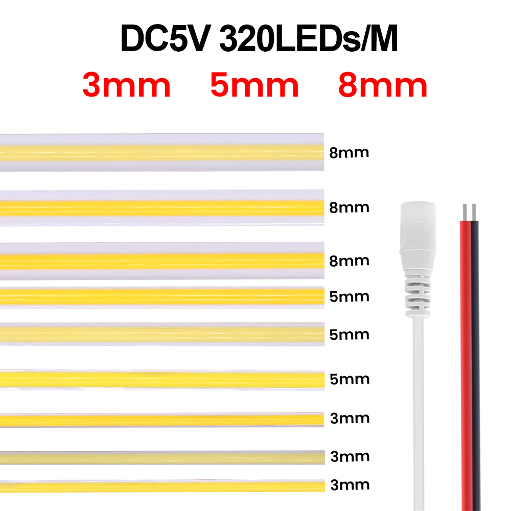 3MM 5MM 8MM COB-Streifen 5V 12 – Linear Rod 8Mm Bewertung und Preis