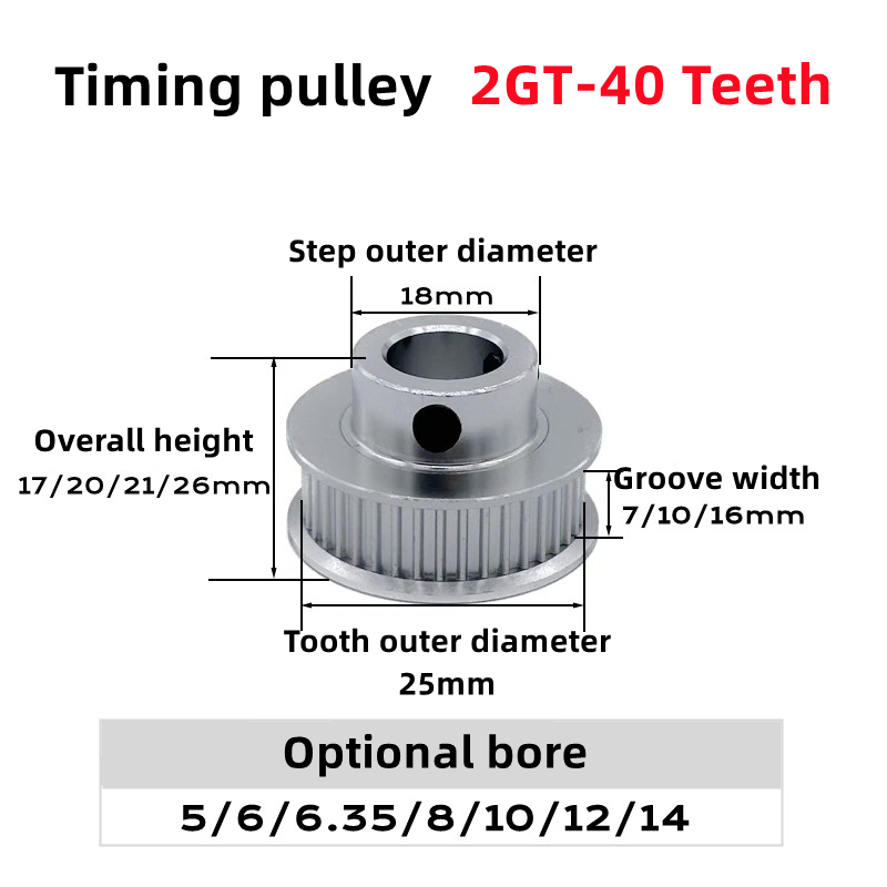 2GT 2M 40Zähne GT2 40T Zahnrie – Gt2 Pulley Bewertung und Preis