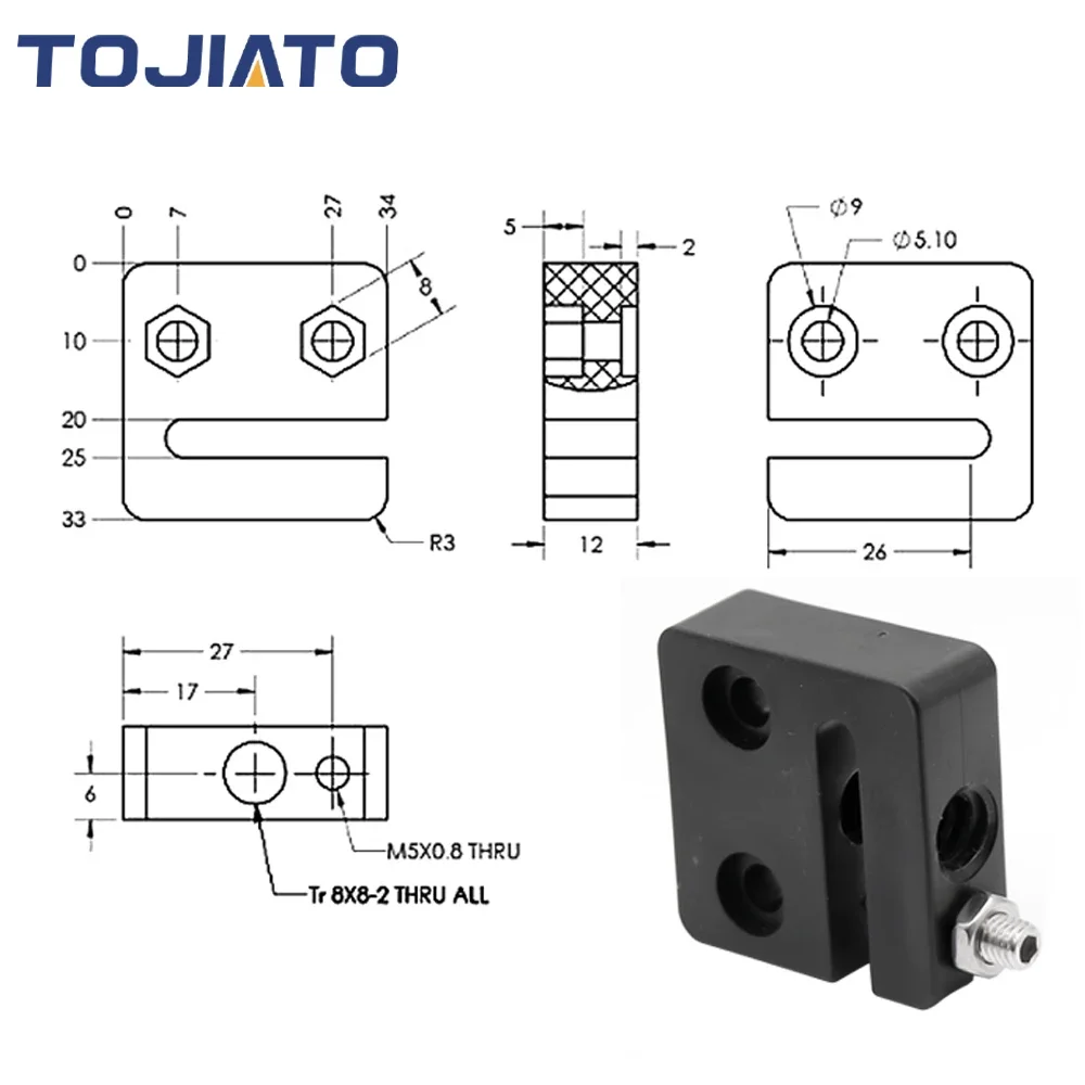 1-6 Stück Anti-Spiel-Mutterblo – Lead Screw 8Mm Bewertung und Preis