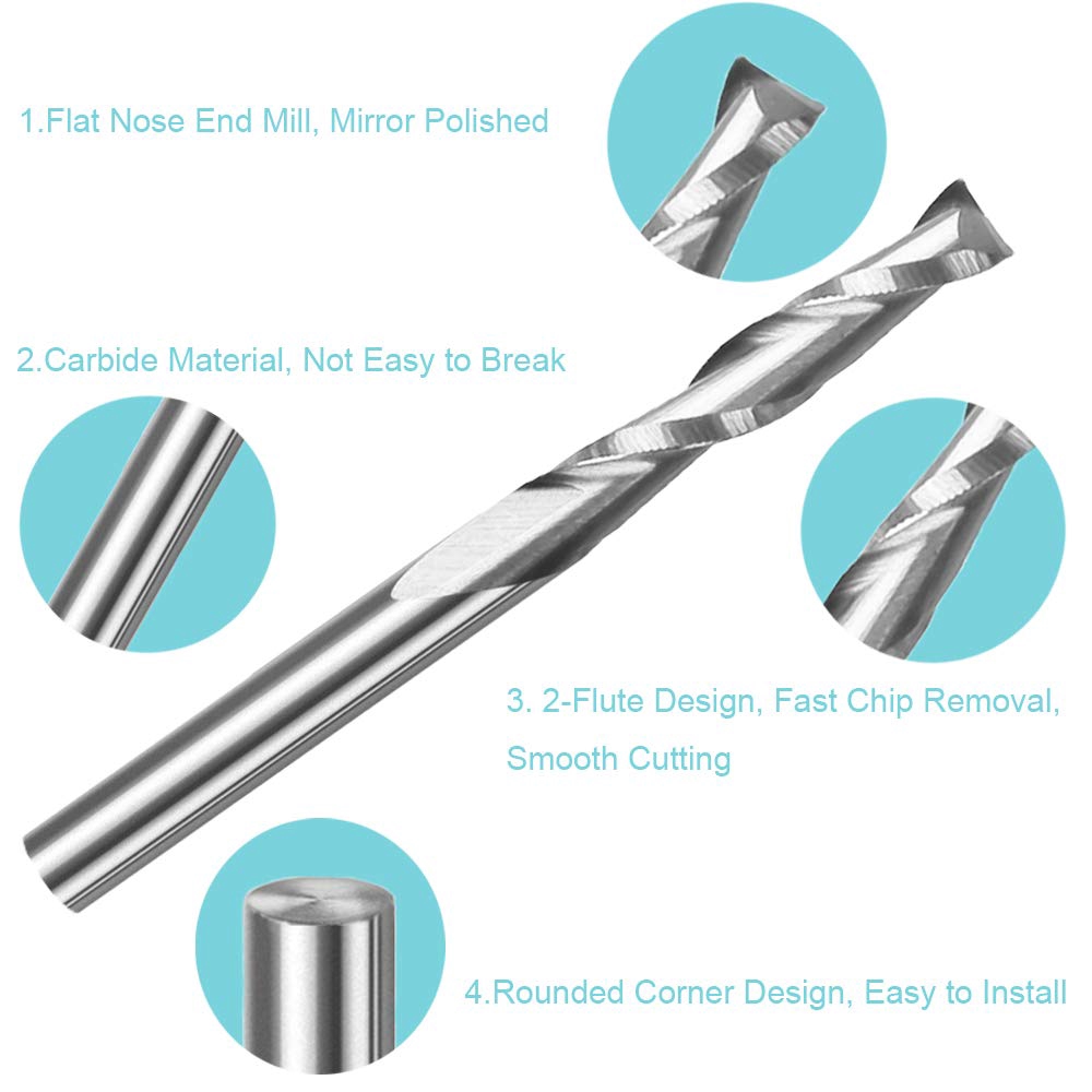 10 Stück 3,175 mm 1/8 Zoll Sch – End Mill Set Bewertung und Preis