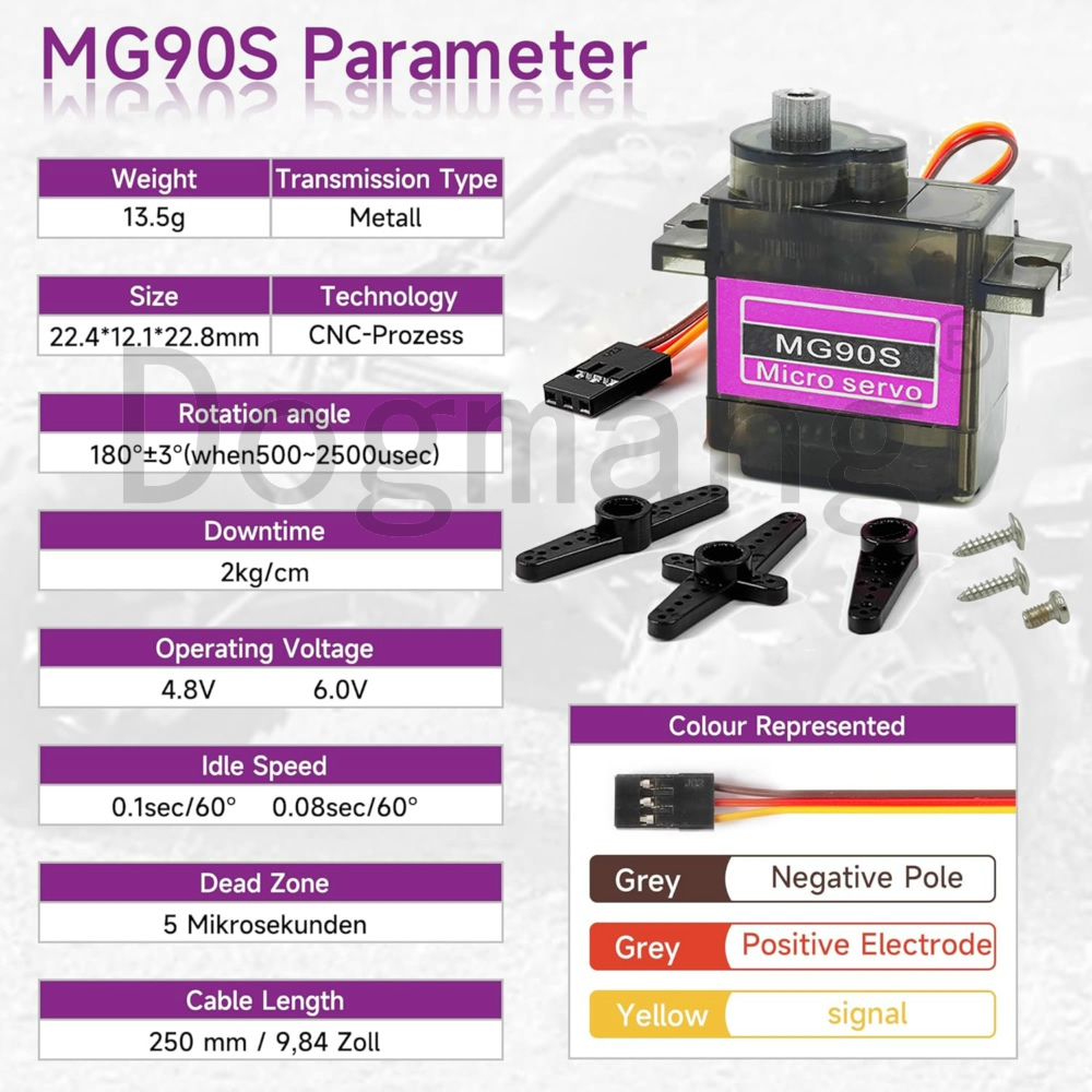 MG90S Servo 1/2/4/10/20/50 Stü – Servo 9G Bewertung und Preis