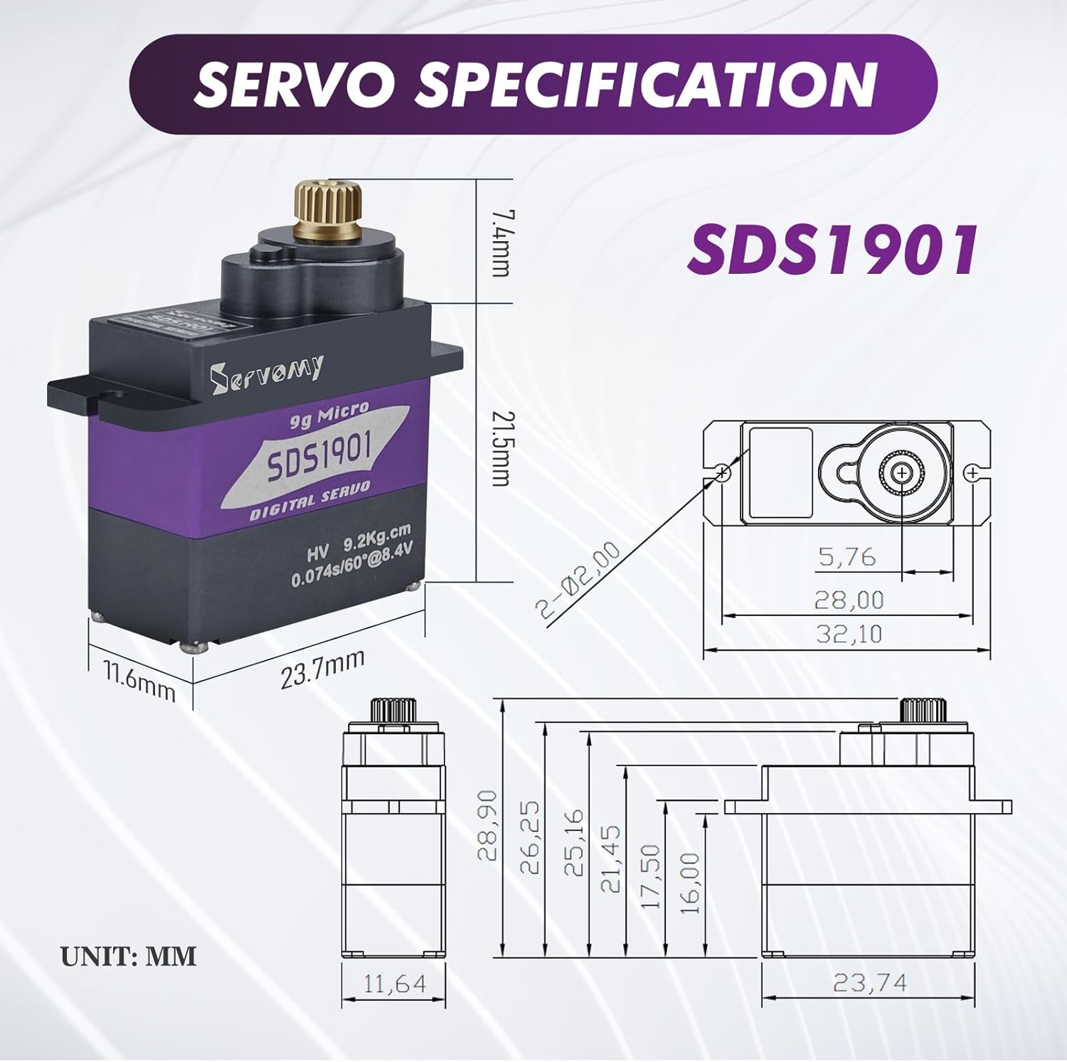 SERVOMY-SDS1901 Digital 9G Mic – Servo 9G Bewertung und Preis
