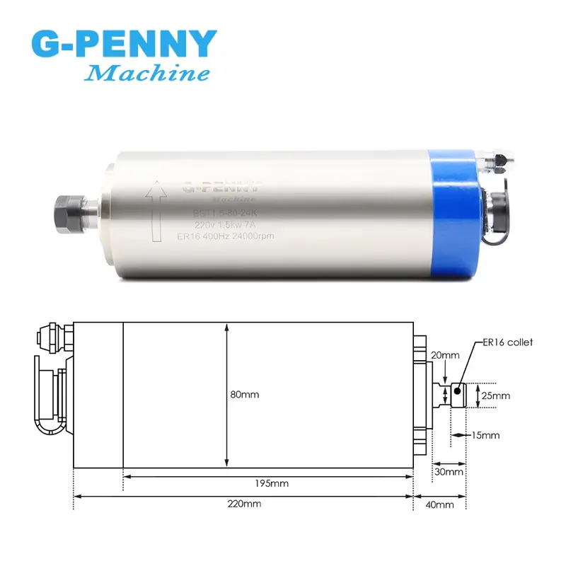 Gpenny 1,5kW ER16 D80mm Wasser – Spindle Motor Bewertung und Preis