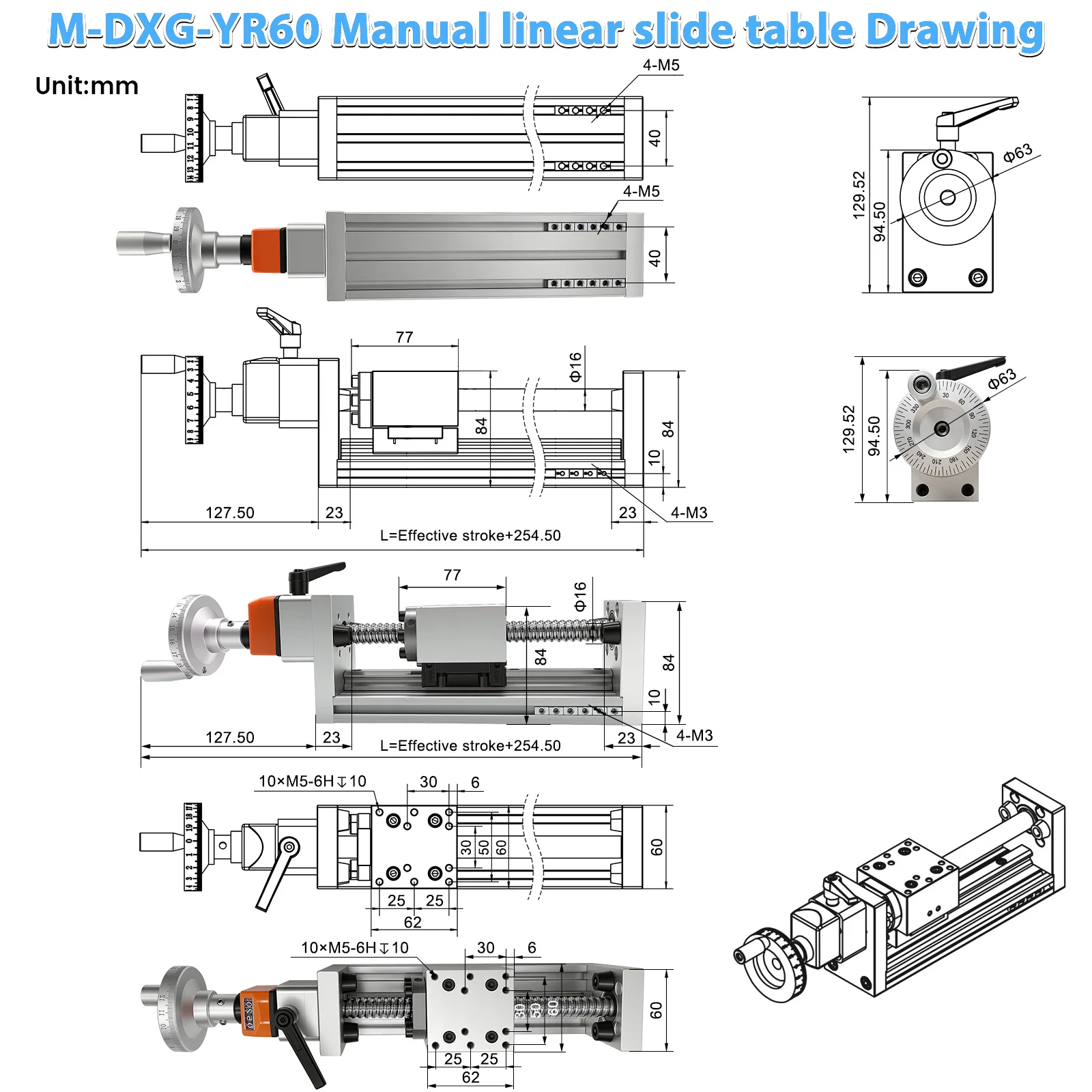 60 kg Traglast Manueller Linea – Linear Rail Bewertung und Preis