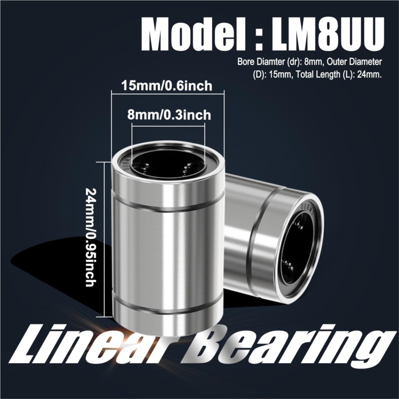 4/10PCS LM8UU LM10UU LM16UU LM – Linear Rod 8Mm Bewertung und Preis